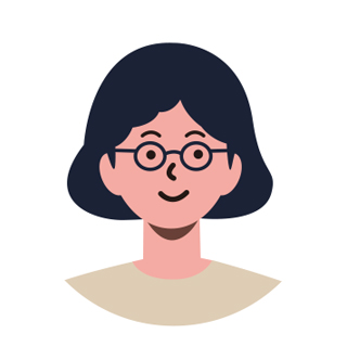 メガネをかけた女性の顔のイラストです